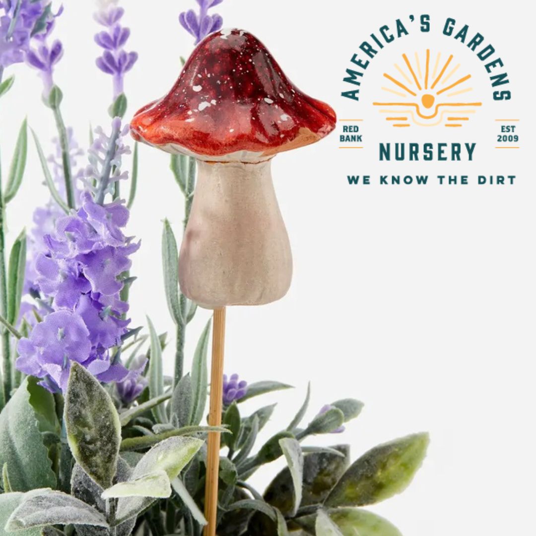 Ceramic Mushroom Plant Picks