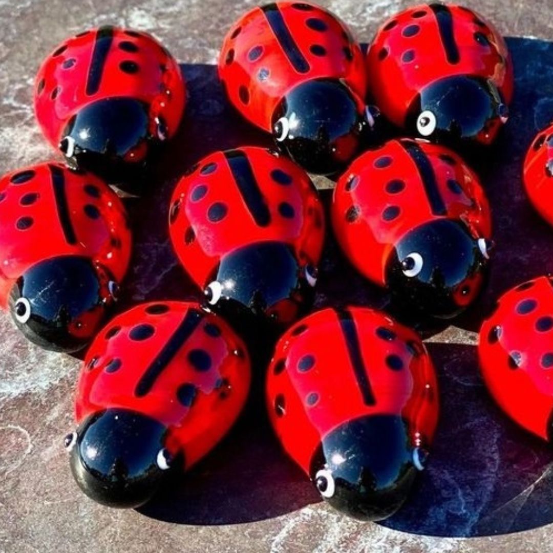 Red & Black Glass Ladybug
