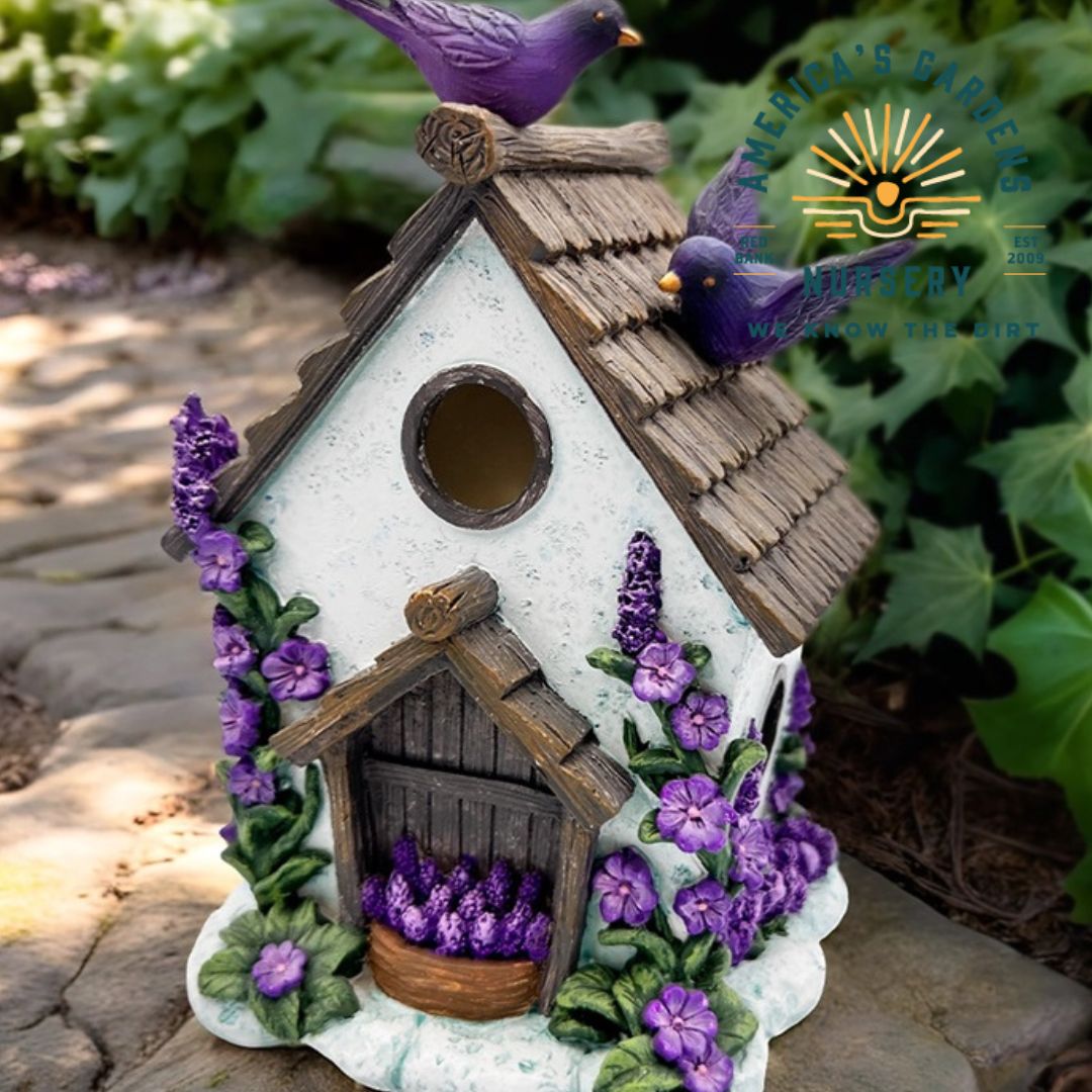 Floral Lavender Birdhouse