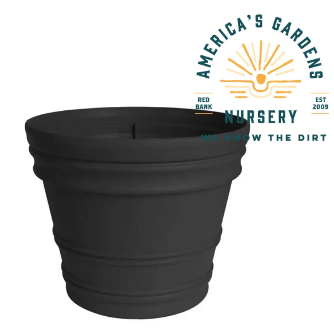 Bloem Rolled Rim Black Planter - America's Gardens Nursery
