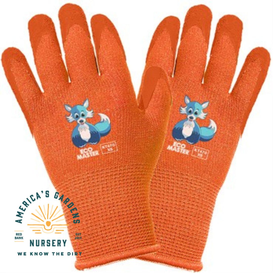 Eco Master Kids Latex Palm Orange Gloves - America's Gardens Nursery