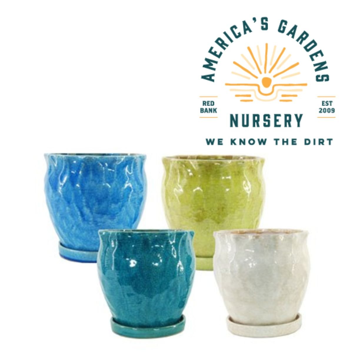 Hammered Cache Pots w/Saucers - America's Gardens Nursery