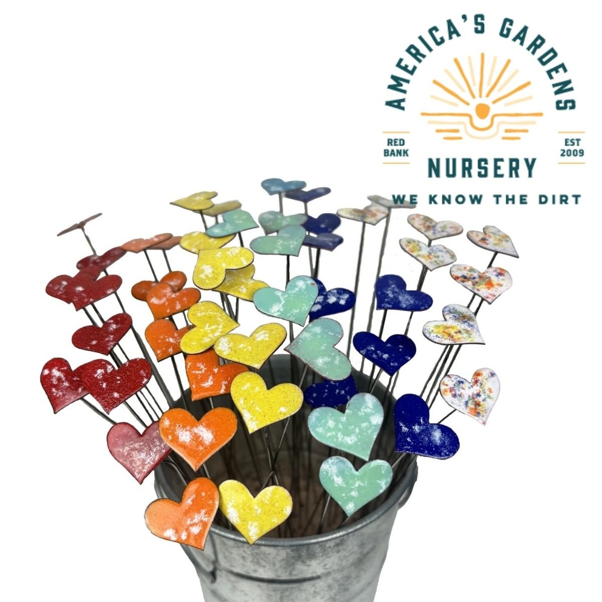 Small Copper Enamel Blooms & Hearts - America's Gardens Nursery