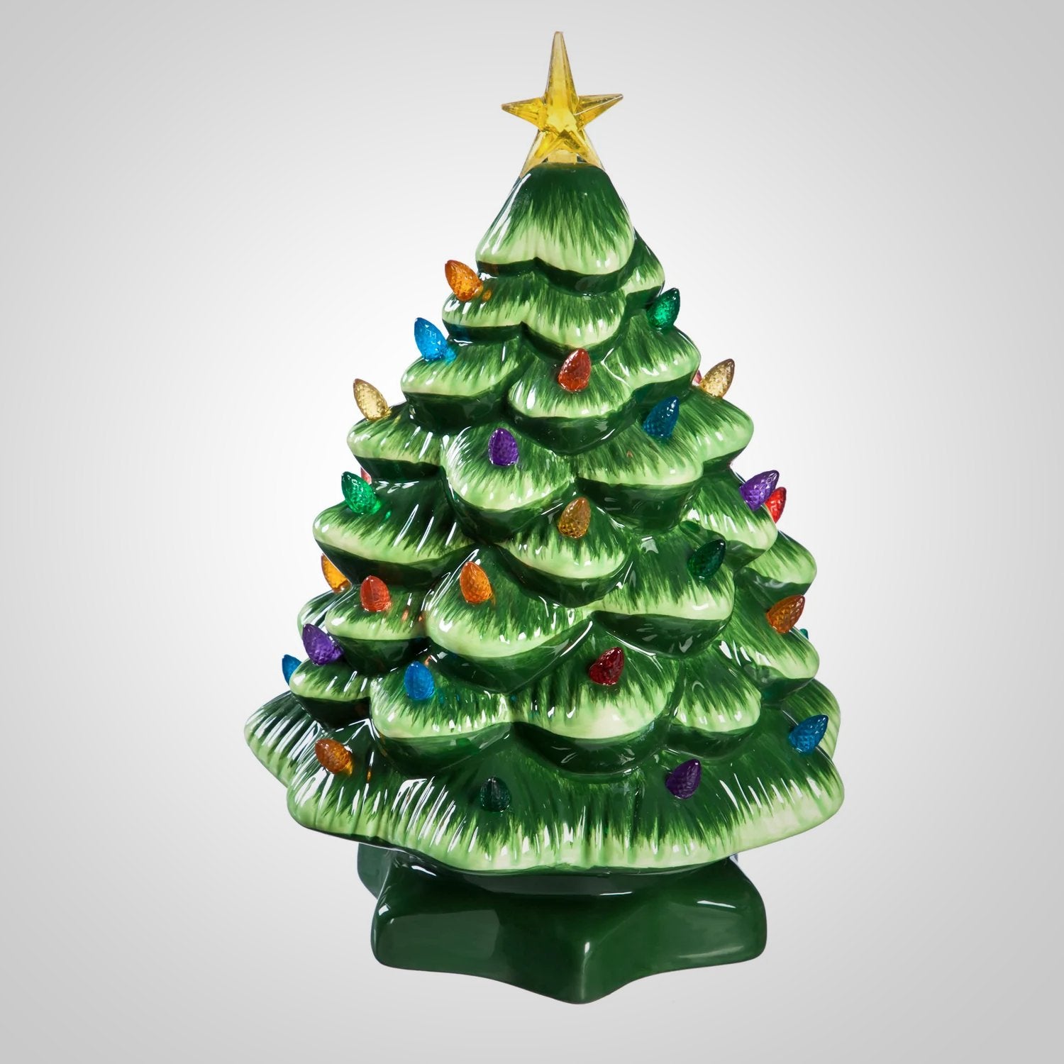 LED Ceramic Christmas Tree with Lights and Music, 14in