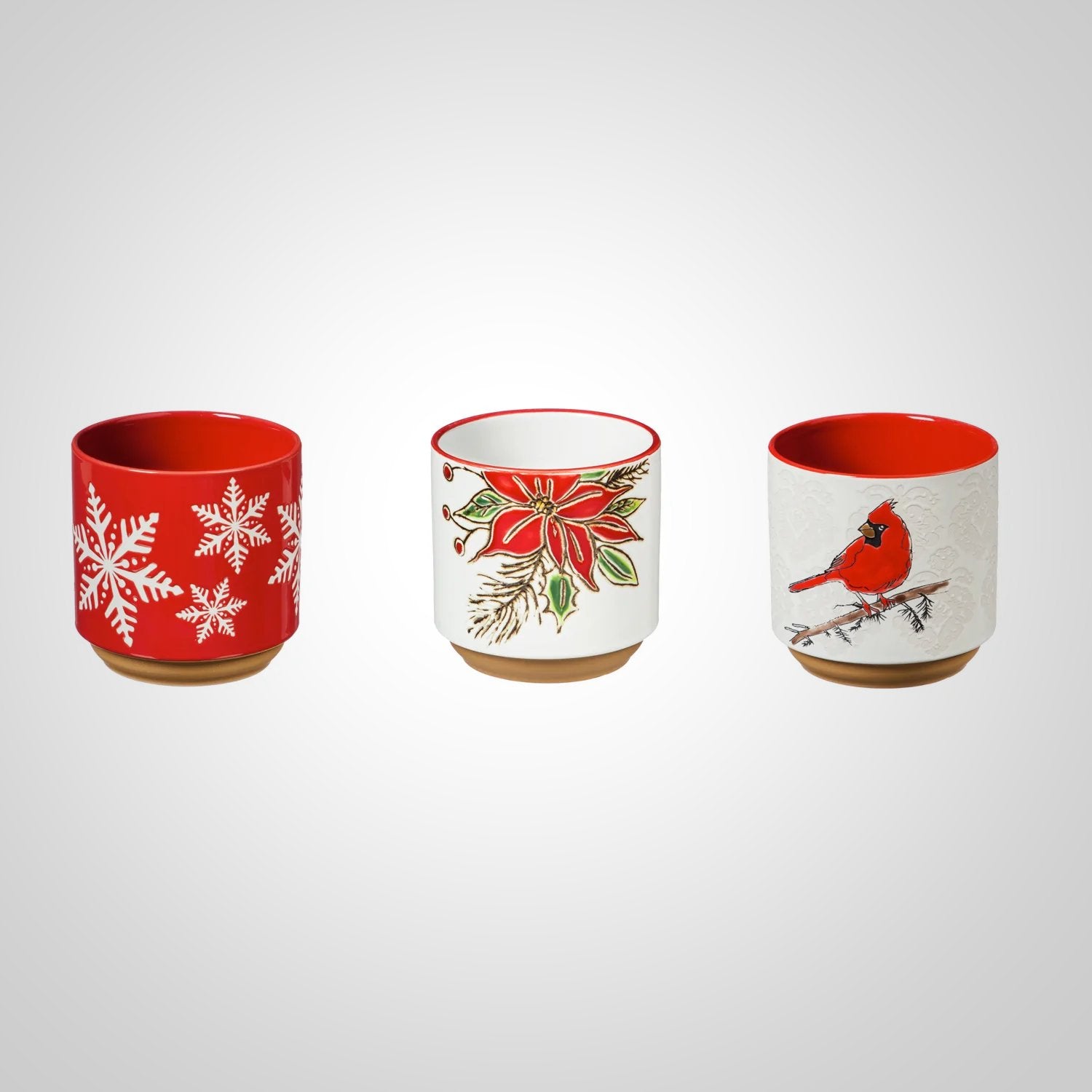 4" Ceramic Cachepot, Holiday