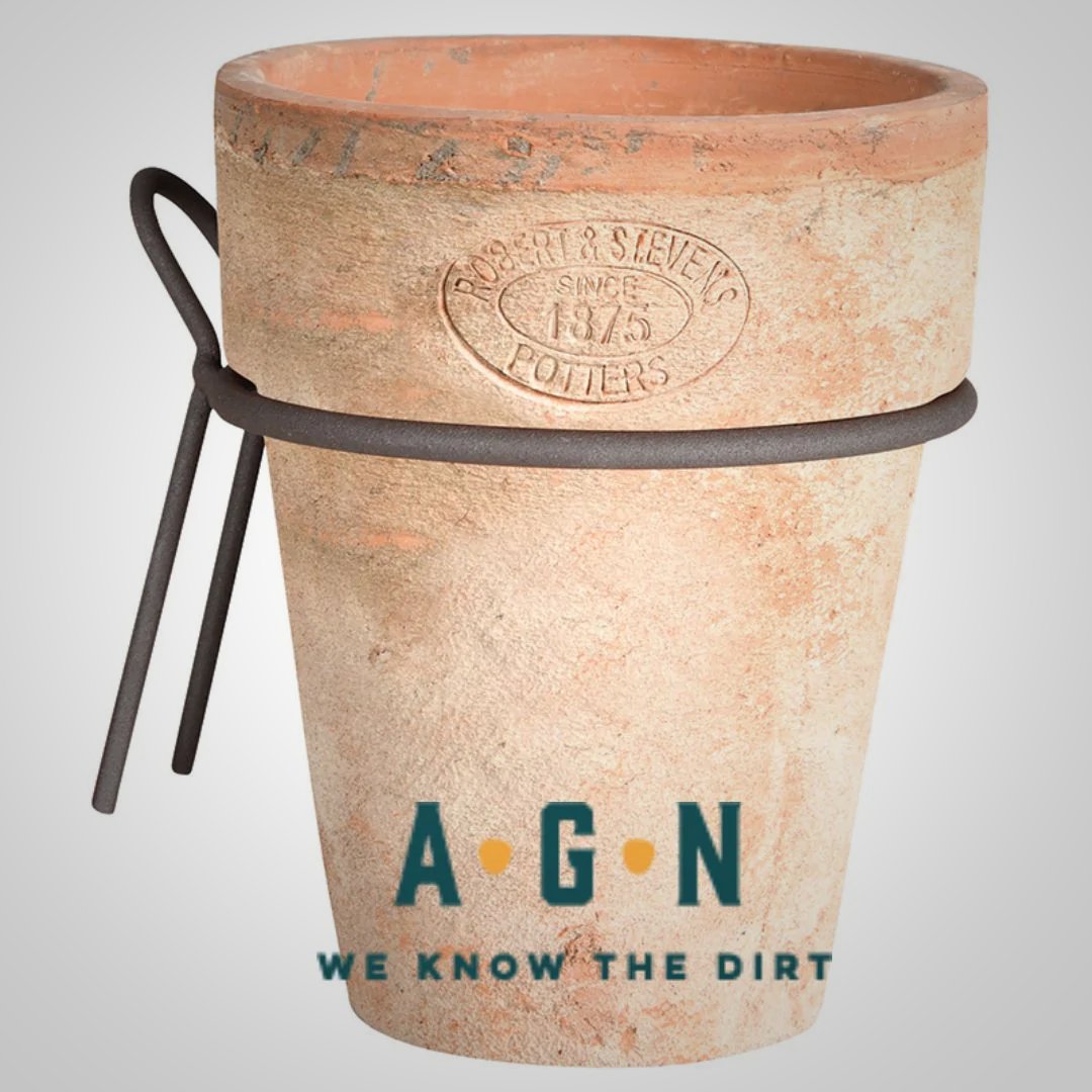 Aged Terracotta Long Tom Pot w/Wall Hanger