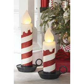 Candy Cane Battery Operated Candle