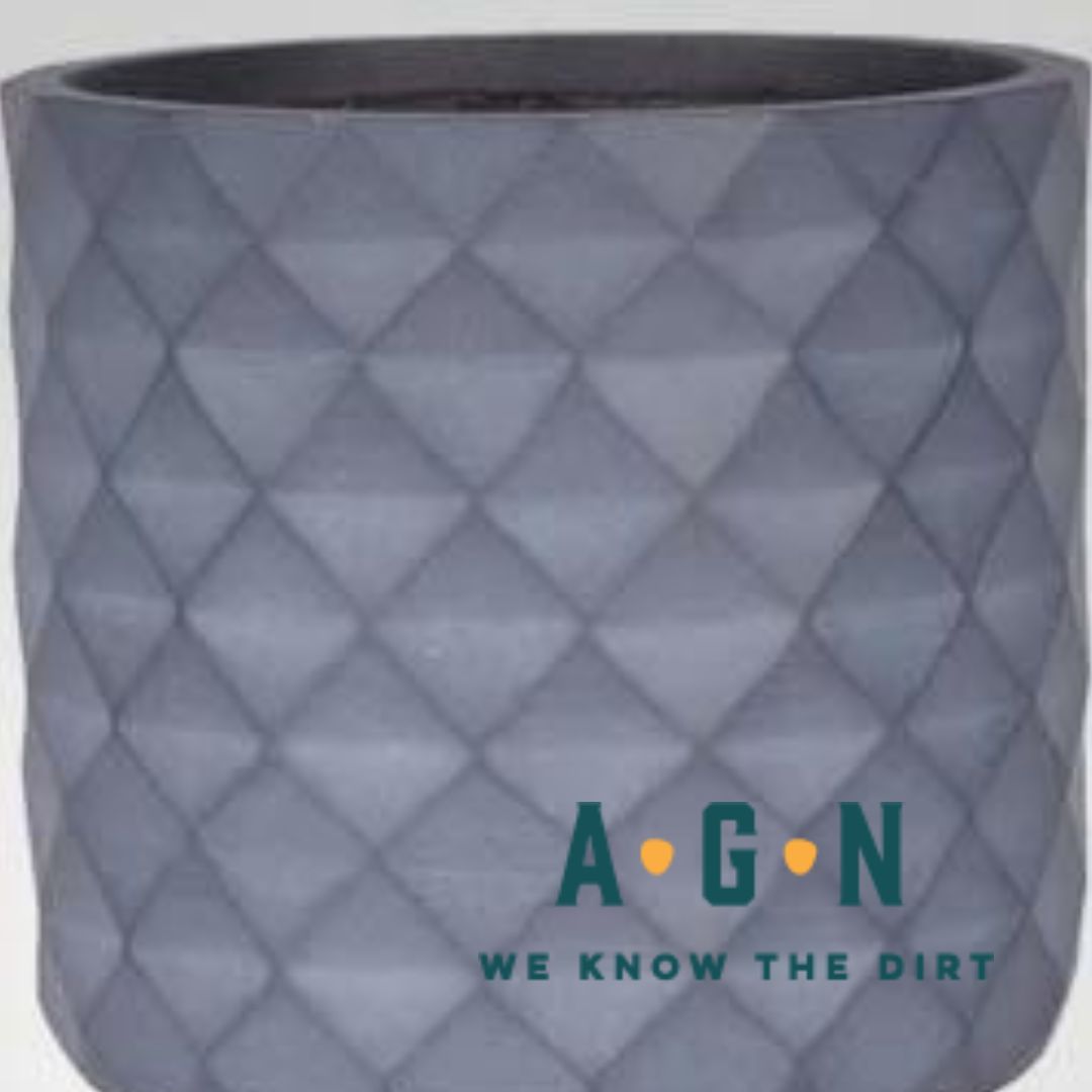Diamond Finish Cylinder Pot With Wood Legs