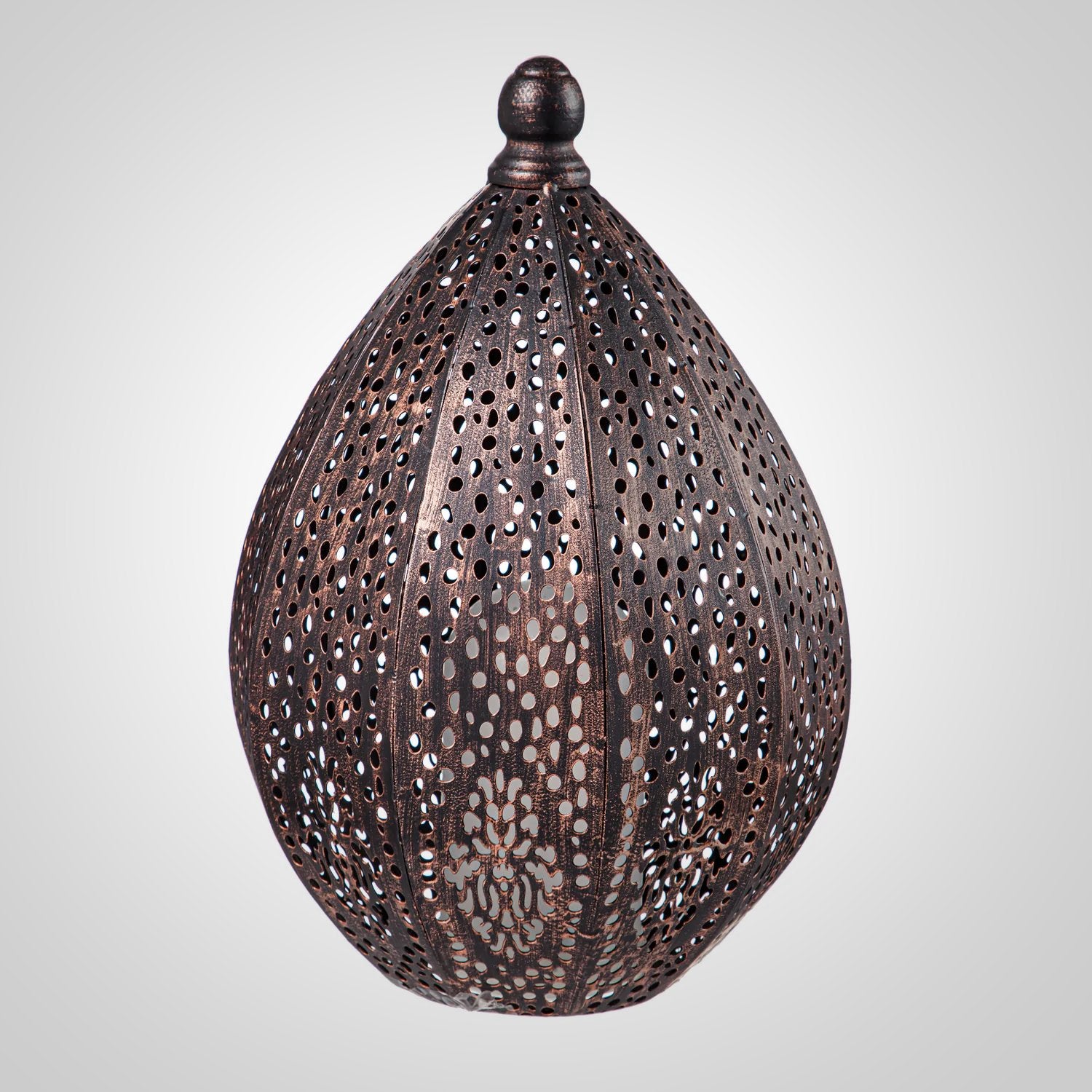 Fire Flame Battery Operated Moroccan Die Cut Lantern, Lg