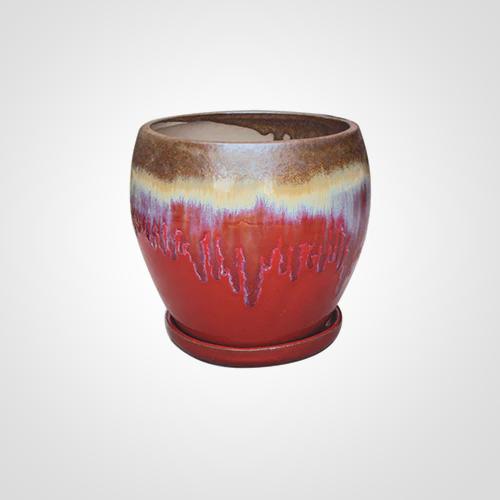 Fusion Linz Planter, Copper Over Red