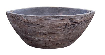 Oval Wood Pot