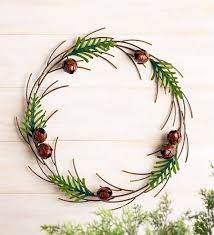 Handcrafted Metal Pine Branches & Pinecones Indoor & Outdoor Wreath