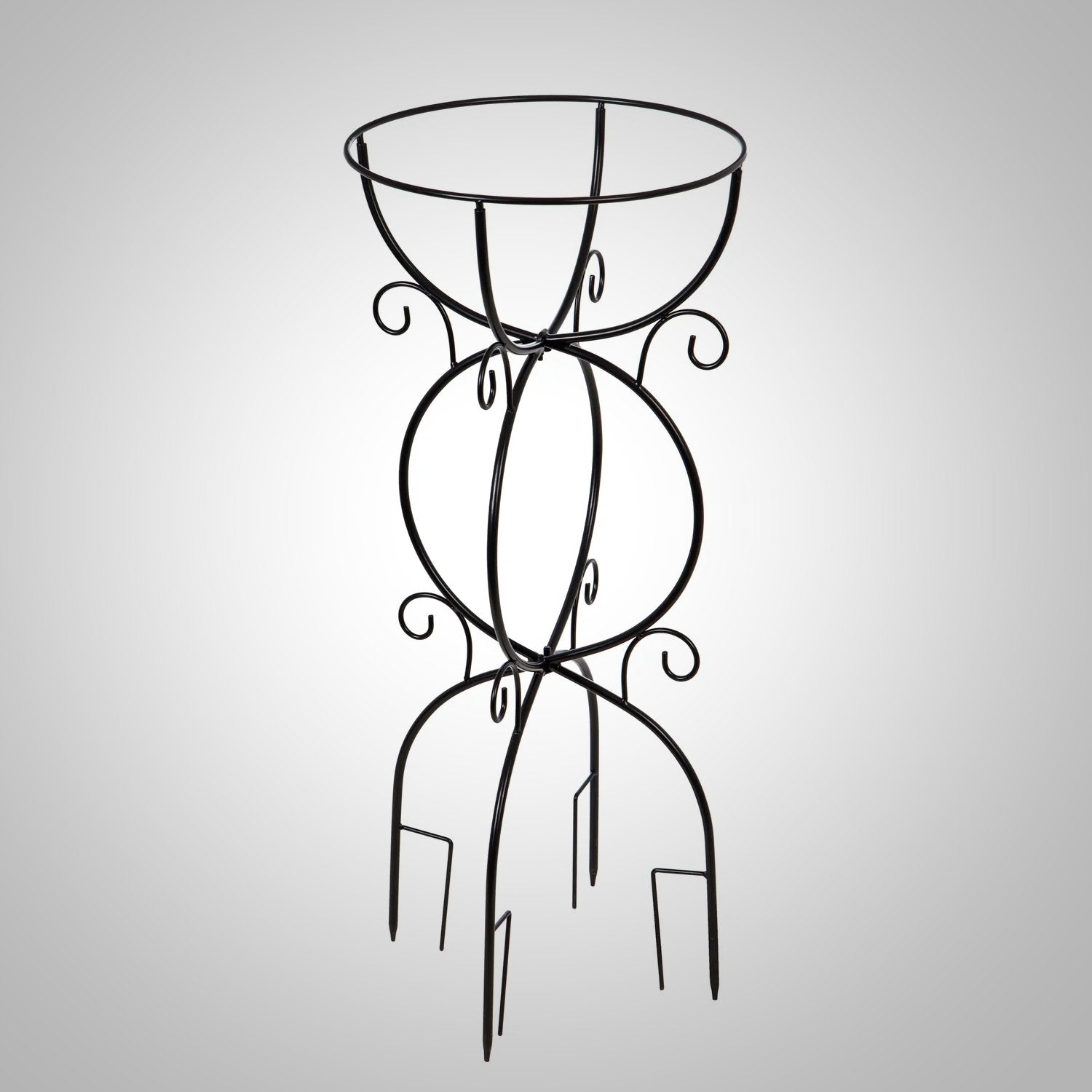 Scroll Metal Trellis Bird Bath Stand