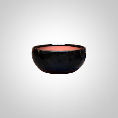 Mumbai Low Bowl Planter, Black
