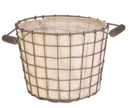 Rustic Farmhouse Woven Basket with Burlap liner
