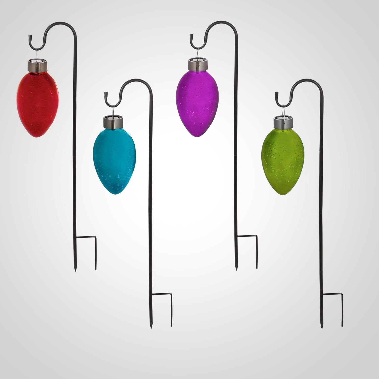 Solar Mercury Glass Christmas Light with Shephard Hook