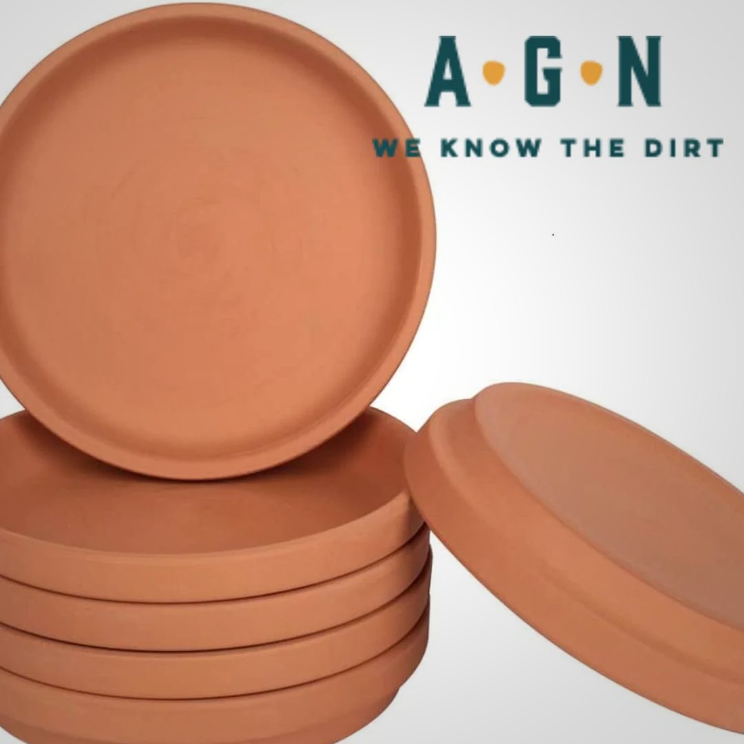 Terra Cotta Clay Saucer, 8.3in