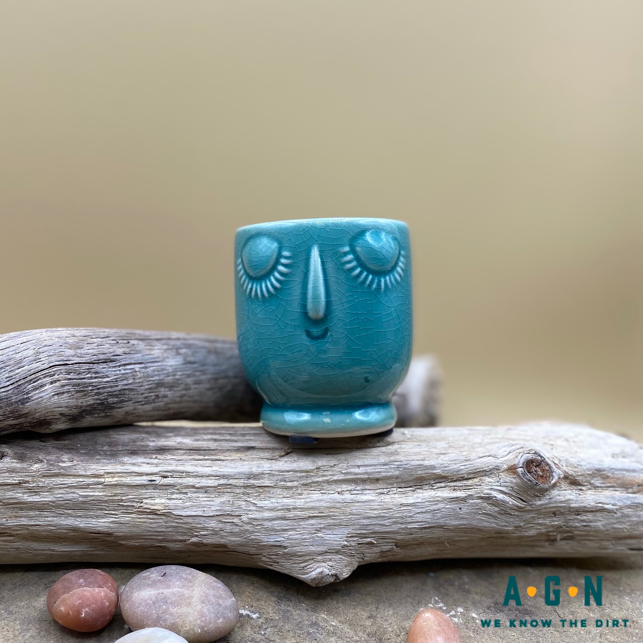 Face Pot w/Closed Eyes