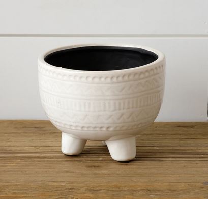 Foot Debossed Aztec Planter