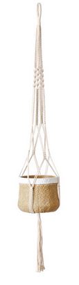 Hanging Cement Planter With Macrame