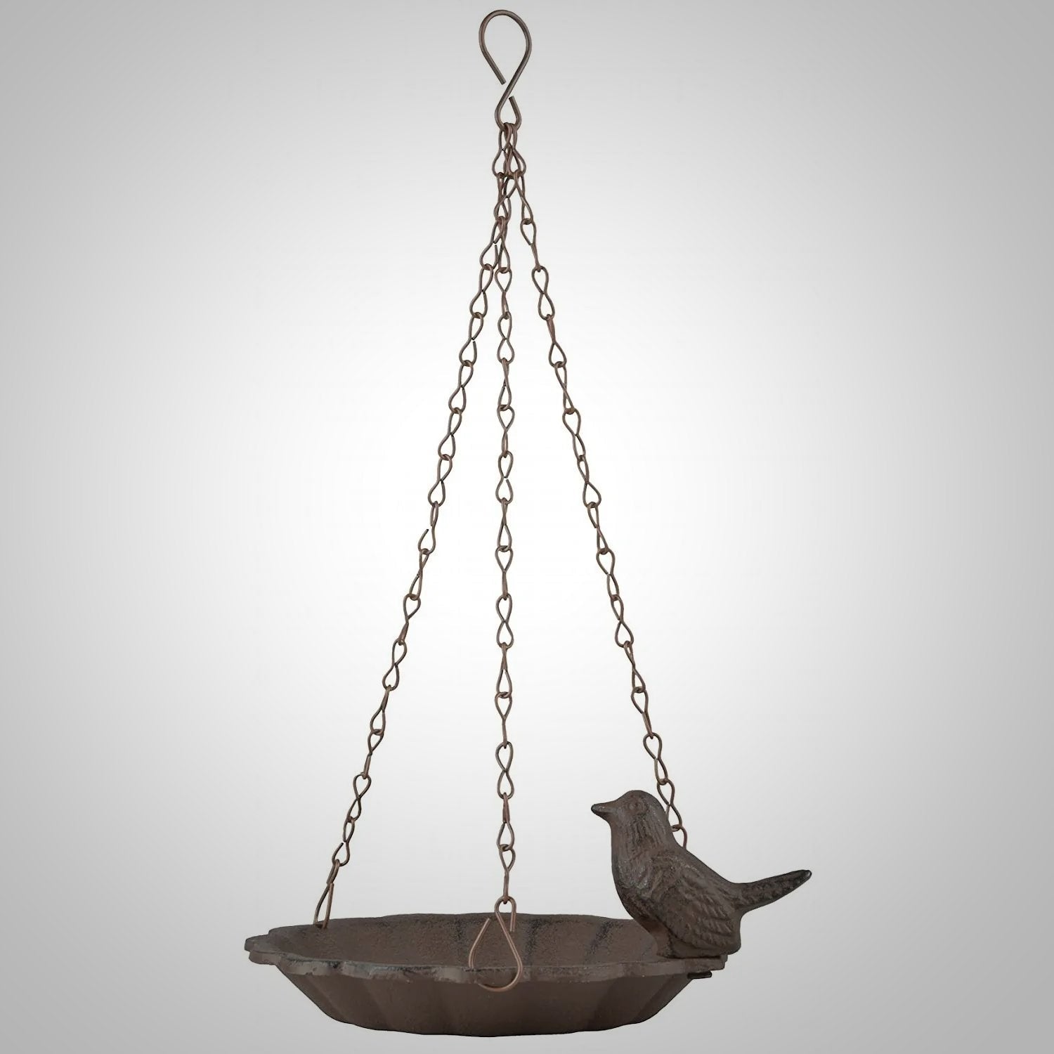 Cast Iron Antinque Brown Hanging Bird Bath - America's Gardens Nursery
