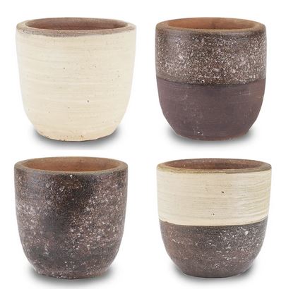Mini Egg Rustic Black Clay Pot