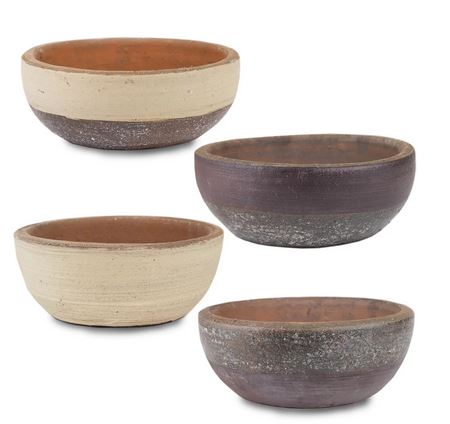 Rustic Black Clay Succulent Bowl Pot