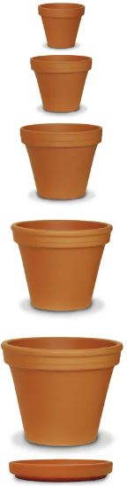 Red Clay Standard Pots & Saucers Assortment