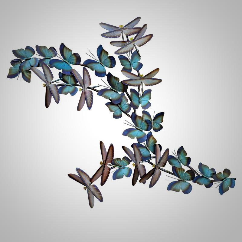 Dragonfly and Butterfly Mixed Flight Steel Art - America's Gardens Nursery