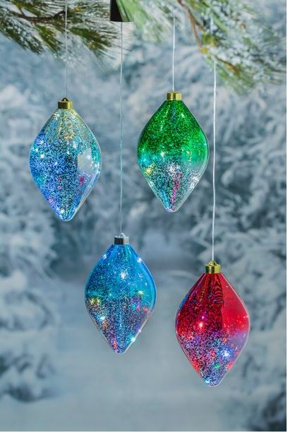 Shatterproof Battery Operated Twinkling Multicolor LED Ornament