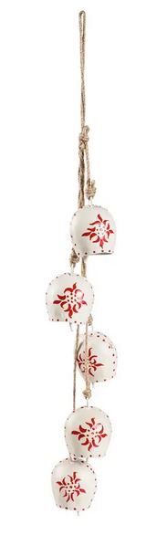 Red and White Nordic Bell Wind Chime 24"