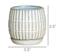 Ramos Linear Cachepot with Saucer Stoneware 2.5in