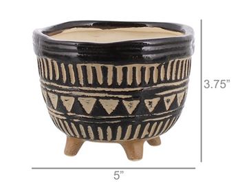 Apache Print Bowl Ceramic Black & Natural