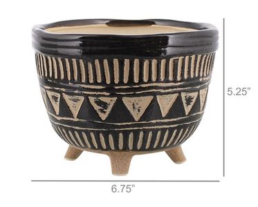 Apache Print Bowl Ceramic Black & Natural