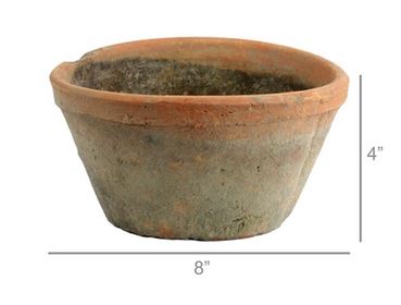 Rustic Red Antique Terra Cotta Oval Pot Medium