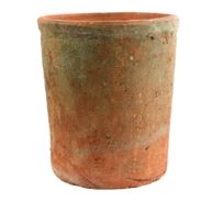 Rustic Red Antique Terra Cotta Cylinder Large