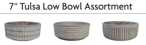 7" Cement Tulsa Low Bowl Planter Assortment
