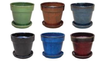 Glazed Floral Pot