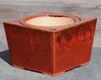 Square Self Watering Pot Red