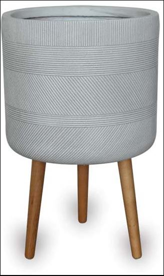 Varying Stripes Finish Cylinder Pot W/Hole