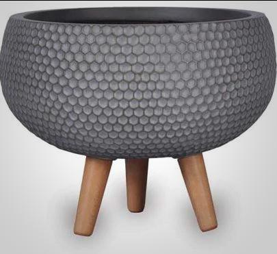Honeycomb Finish Low Round Pot W/Hole