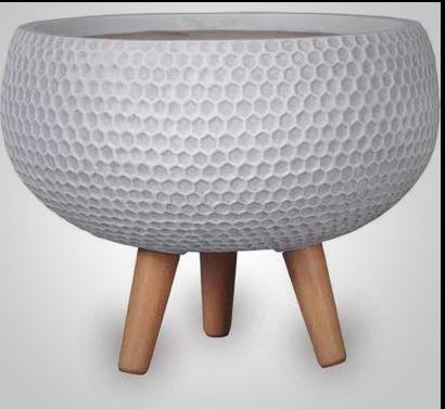 Honeycomb Finish Low Round Pot W/Hole