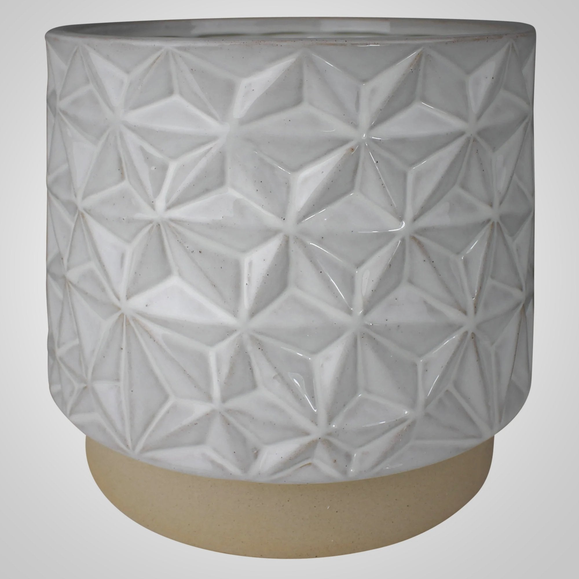 Ramos Geometric Cachepot Stoneware - America's Gardens Nursery