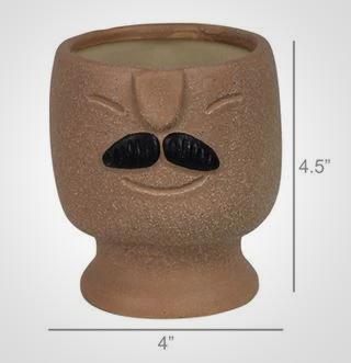 Twain Mustache Cachepot Ceramic Pots - America's Gardens Nursery