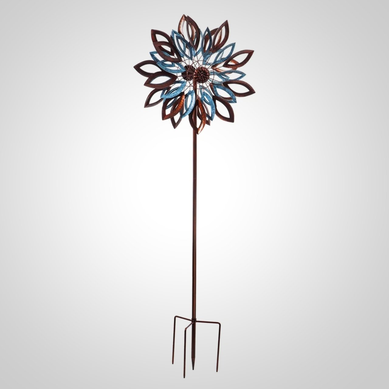 Wind Spinner, Copper and Verdigris Leaves 75"H - America's Gardens Nursery