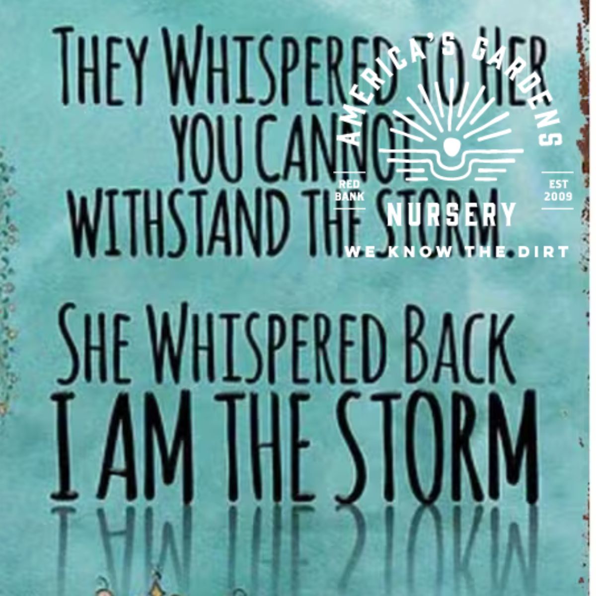 I Am The Storm Tin Sign - America's Gardens Nursery