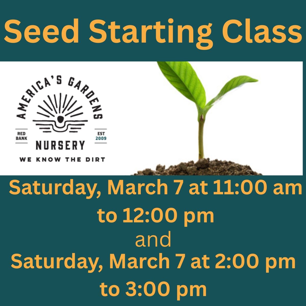 Seed Starting Class - Event Ticket(s) - America's Gardens Nursery
