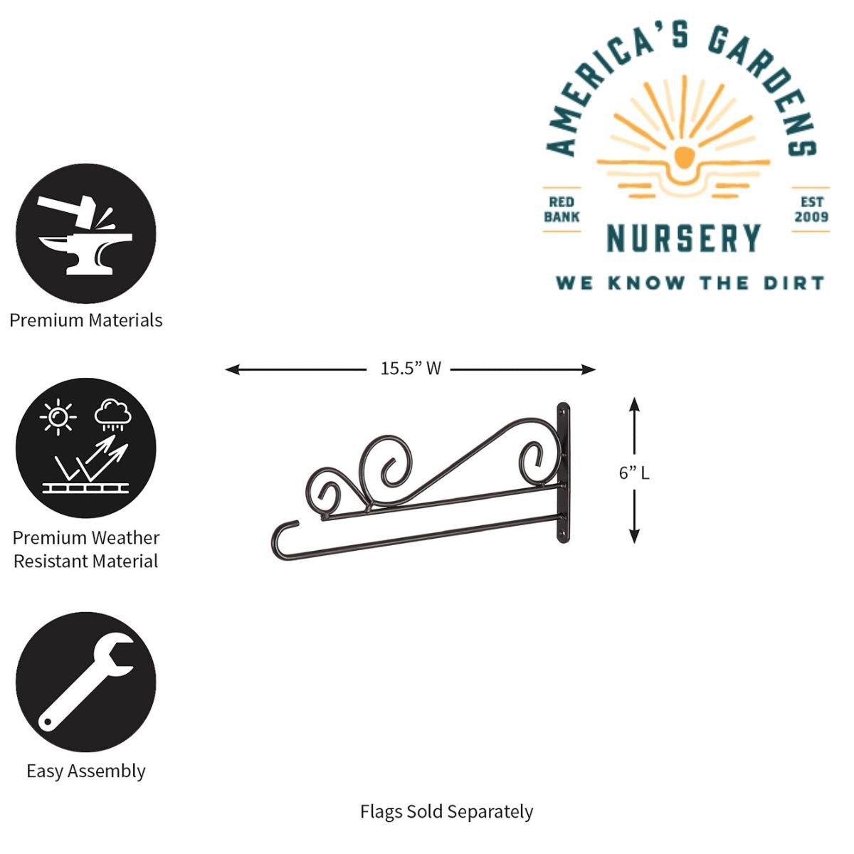 Swirl Wall Mount Garden Flag Hanger - America's Gardens Nursery