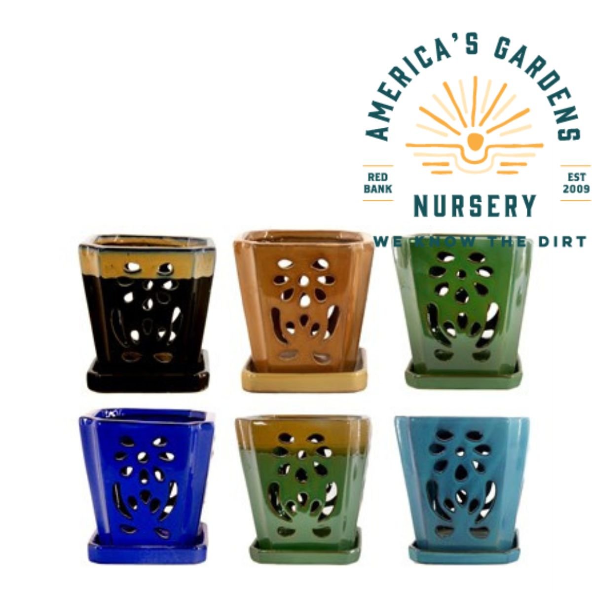 Tall Orchid Pots With Attached Saucer - America's Gardens Nursery
