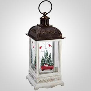 LED Lantern W/Spinning Action & Timer Red Truck